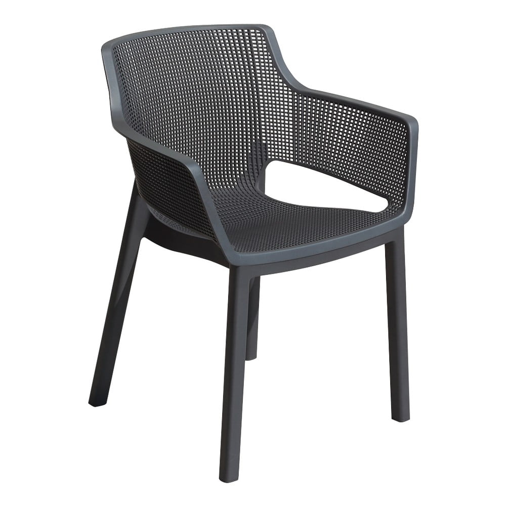 Tmavě šedá plastová zahradní židle Elisa – Keter Keter