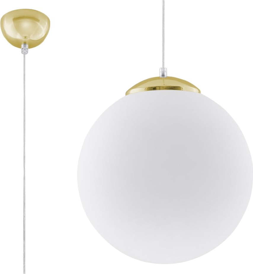 Závěsné svítidlo ve zlaté barvě se skleněným stínidlem ø 30 cm Cezab – Nice Lamps Nice Lamps