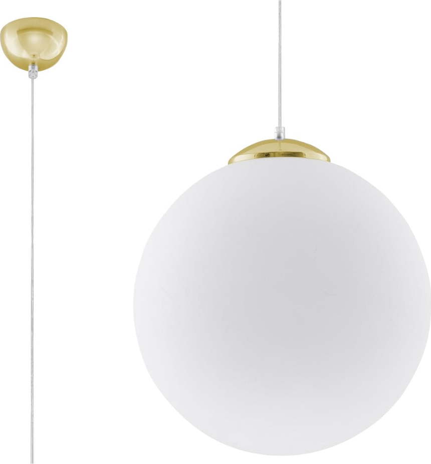 Závěsné svítidlo ve zlaté barvě se skleněným stínidlem ø 40 cm Cezab – Nice Lamps Nice Lamps