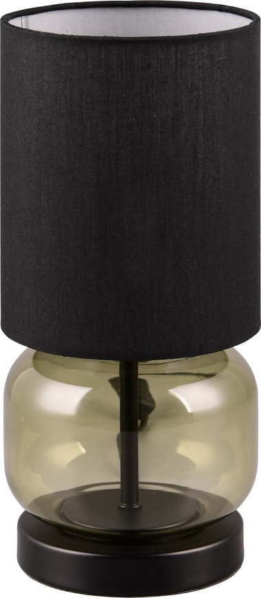 Zeleno-černá stolní lampa s textilním stínidlem (výška 28